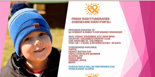 Friday Night Fundraiser - Cheesecake Event for Eli