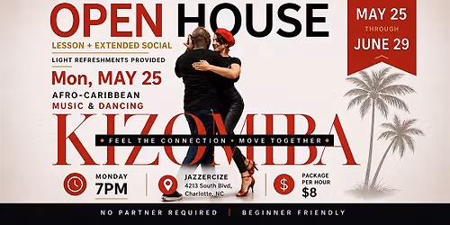 Kizomba Dance Night -OPEN HOUSE - Beginner Friendly - Afro-Caribbean Music