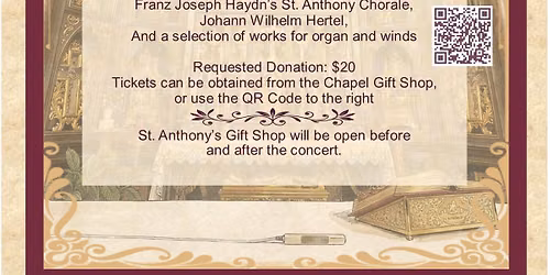 St. Anthony Chapel Concert Series: Music for the Feast of St. Anthony of Padua