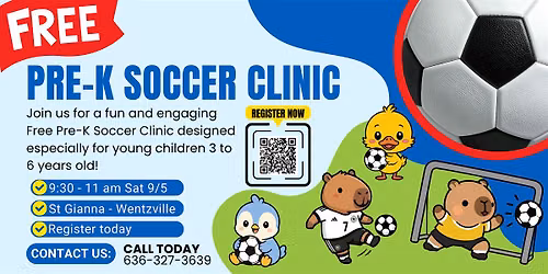 Free Pre-K Soccer Clinic at St. Gianna Catholic Church