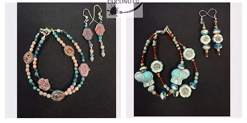 Czech Beads Double Strand Bracelet and Earring Making -$45