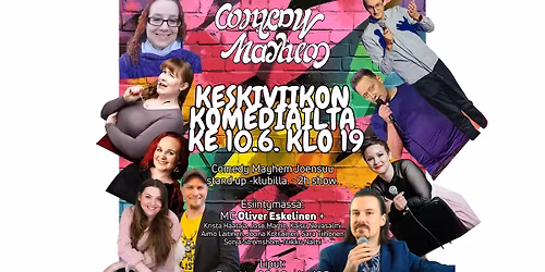 Stand up! Keskiviikon komediailta - Ke 10.6. - Comedy Mayhem Joensuu