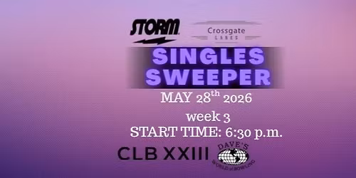 CROSSGATE SWEEPER SERIES: WK 3 Singles