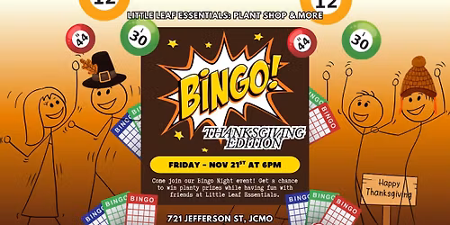 Pizza & Plant Bingo <Thanksgiving Edition>