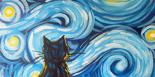 Cat Van Gogh Paint & Sip at Lazy Days Beaverton