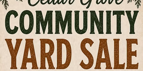 The Great Cedar Grove Community Yard Sale