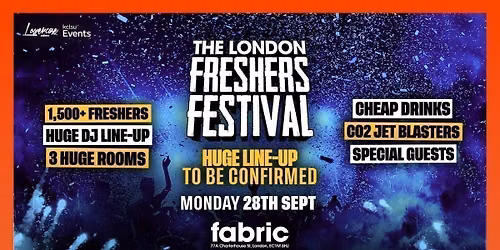 THE KCL FRESHERS FESTIVAL @ FABRIC! HUGE SURPRISE ARTIST \ud83d\udc40 + 15 DJS \ud83c\udf89 KCL FRESHERS WEEK 2026