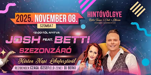 JOSH feat. BETTI\u2718SZEZONZ\u00c1R\u00d3\u2718M\u00e1rton napi Libafesztiv\u00e1l\ud83c\udf5711.08. Szombat\ud83c\udf47\u27a4\u27a4BOG\u00c1CS HINT\u00d3V\u00d6LGYE