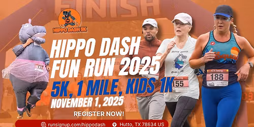 Hippo Dash 5K, 1 Miler & Kids Dash
