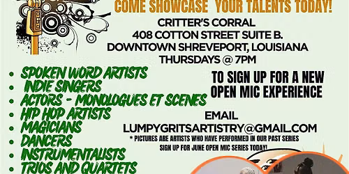 Critter's Corral presents Open Mic and Dinner