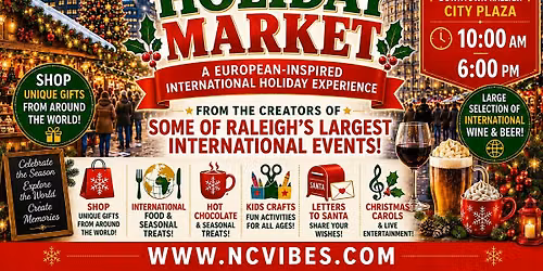 INTERNATIONAL HOLIDAY MARKET- FOOD, DESSERTS, CRAFTS & CHEER-FREE ADMISSION
