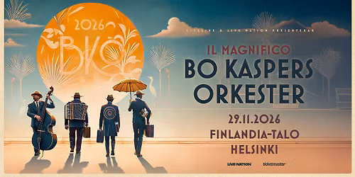 Bo Kaspers Orkester, Finlandia-talo, Helsinki 29.11.2026