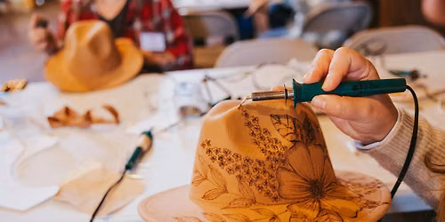 Wood Burned Summer Hat with See Lang Design