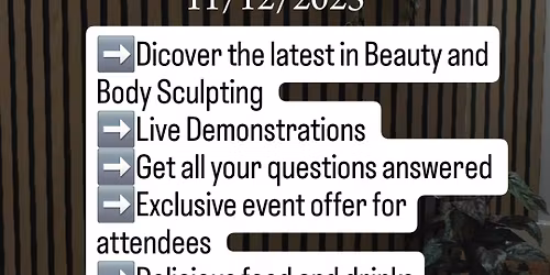 Beauty and Body Sculpting Open Day Event 