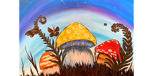 Happy Mushroom Scene - Paint and Sip in Indianapolis | Classpop!\u2122