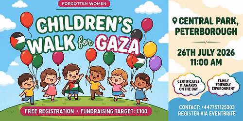 Children\u2019s Walk for Gaza in Peterborough Central Park
