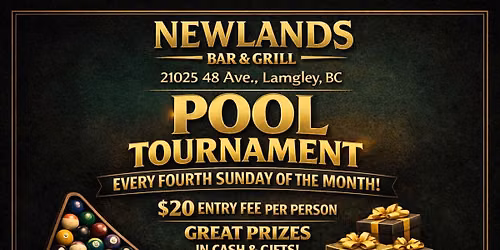POOL TOURNAMENT SUNDAY @ Newlands Bar & Grill