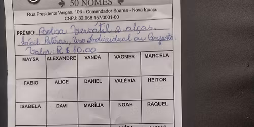 sorteio de uma bolsa vers\u00e1til de duas al\u00e7as 