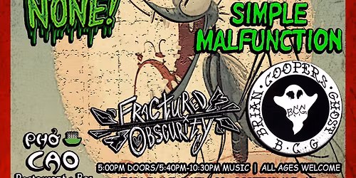 Voice of Dissent, None! Frankie Suitcase, SimpleMalfunction, BrianCoopersGhost,  FracturedObscurity 