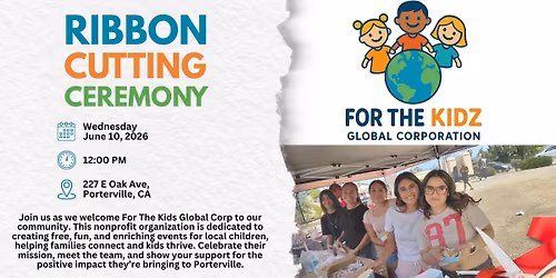 Ribbon Cutting Ceremony sponsored by For The Kids Global Corp