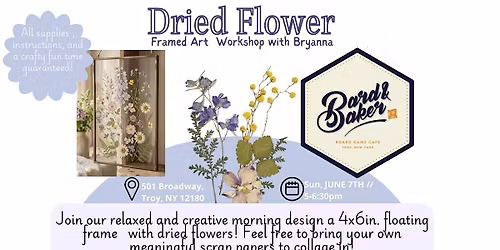 Framed pressed flower art decor workshop