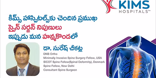 Dr. Suresh Cheekatla, Consultant Orthopaedics & Spine Surgery is available in Hanamkonda.