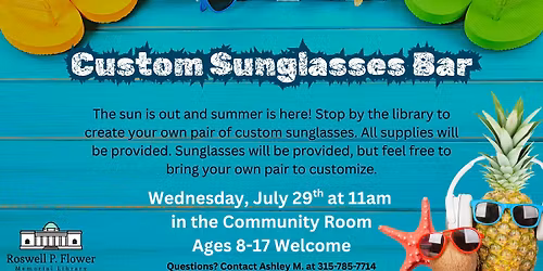 Ages 8-17 Custom Sunglasses Bar