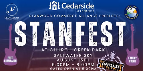 STANFEST 2026 \u2013 Saltwater Sky Live at Church Creek Park (August 15)