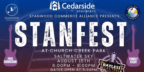 STANFEST 2026 \u2013 Saltwater Sky Live at Church Creek Park (August 15)