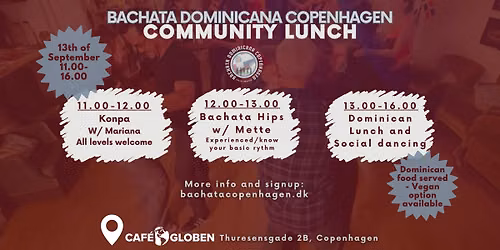 Dance workshops and community lunch - with Bachata Dominicana Copenhagen