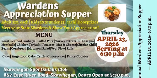 2026 Wardens Appreciation Supper