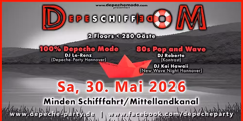 Mittellandkanal: 30.5.2026 Minden(Westf) 100% Depeche Mode Lo-Renz\/80s: Kai Hawaii & Roberto vvk!