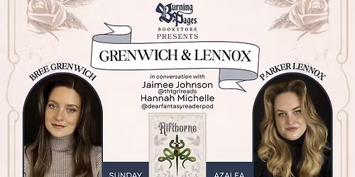 Bree Grenwich & Parker Lennox Author Event Presented by Burning Pages Bookstore