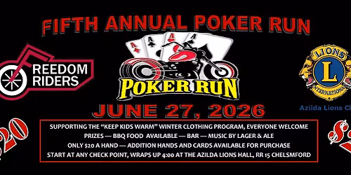 5th ANNUAL FREEDOM RIDERS POKER RUN FOR "KEEPING KIDS WARM"