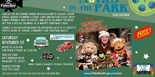 Free Movie in the Park & Car Show featuring The Muppet Christmas Carol (G)