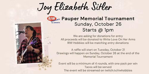 Joy Sitler Memorial Pauper Tournament