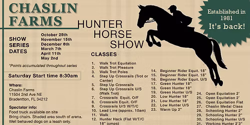 Chaslin Farms Hunter Show Series