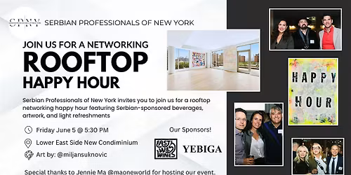 Serbian Professionals of New York Rooftop Happy Hour