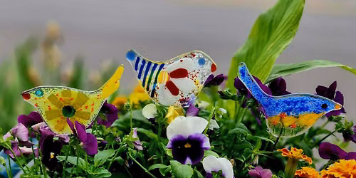 Fused Glass Bird Stake