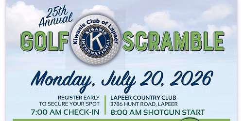 Kiwanis Club of Lapeer 2026 Golf Scramble