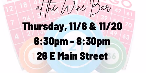 Music Bingo is back again \ud83c\udfb6 Thursday, November 20th at the wine bar!