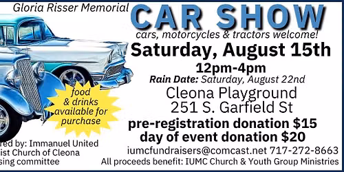 Gloria Risser 2nd Annual Memorial Car Show