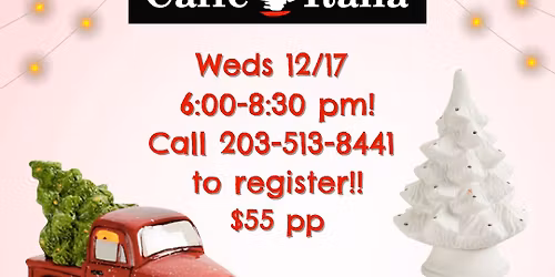 Truck or Tree Ceramic Paint & Sip at Caffe Italia
