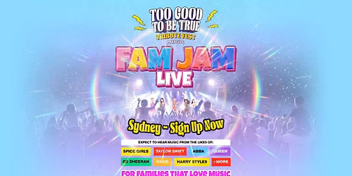 Fam Jam Live - Family Friendly Tribute Fest Is Coming To Sydney! 