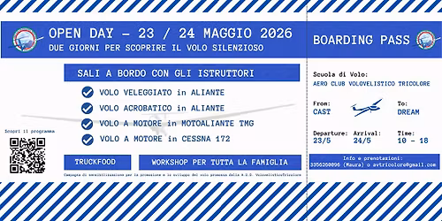 Open Day Scuola di Volo a Vela 23 e 24 Maggio 2026