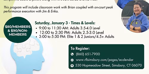 Mental Toughness Specialty Workshop for Adults & Juniors