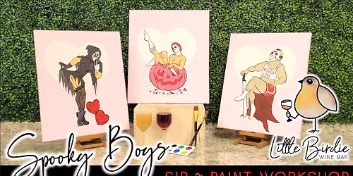 Pin Up Spooky Boys | Canvas Sip & Paint Workshop