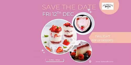 Boho Cafe Twilight Dessert Pop Up