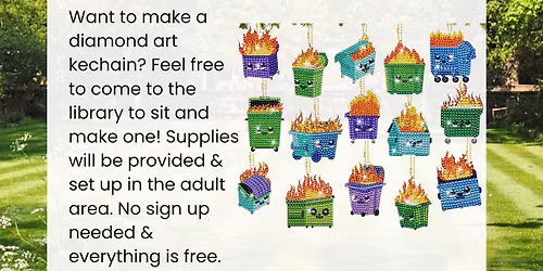 Dumpster Fire Diamond Art Craft Night