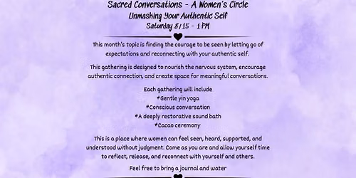 Sacred Conversations - A Women\u2019s Circle